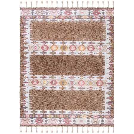 Safavieh 8 x 10 ft. Saffron Rectangle Hand Loomed Wool RugTaupe & Ivory SFN106E-8